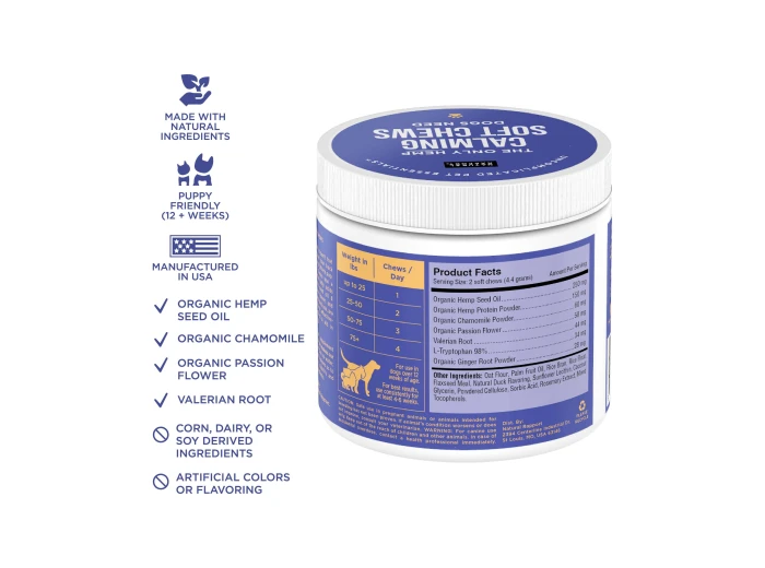 The Only Hemp Calming Soft Chews Dogs Need 120 count jar