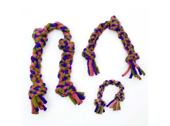 Dharma Dog Toy, Knotted Rope Pull, Purple/Green 10