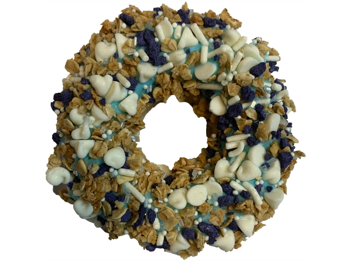 Gourmet Donut, Crunchy Cobbler Blueberry Yogurt Gourmet Donut Dog Treat