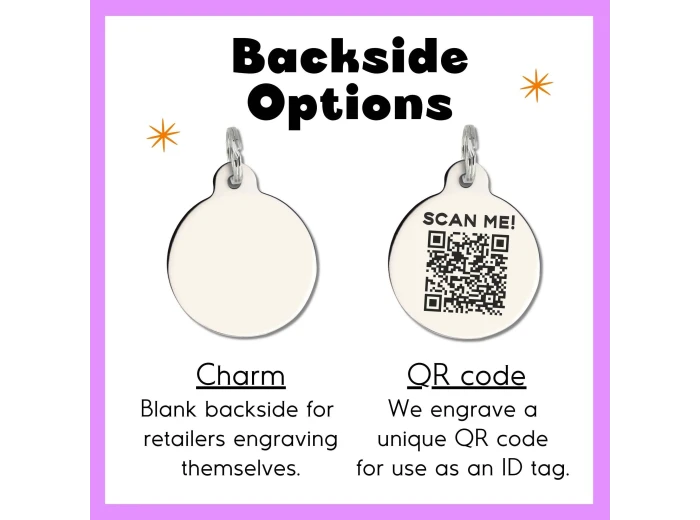 Gold Dog ID Tag with Personalized QR Code - Drama Queen Engraved QR Code