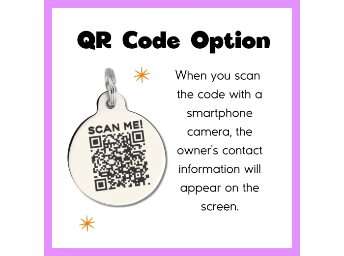 Gold Dog ID Tag with Personalized QR Code - Drama Queen Collar Charm (blank backside)