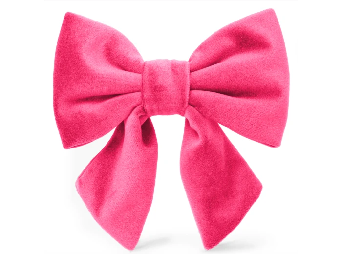 Hot Pink Velvet Lady Dog Bow Small