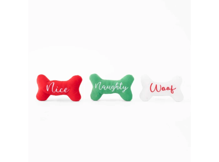 Holiday Zippy Burrow - Naughty or Nice Stocking - Christmas Dog Toy