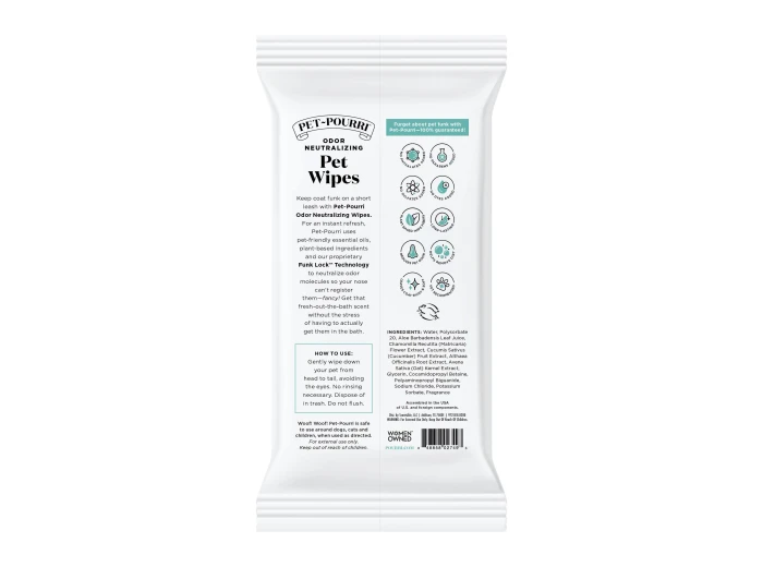 Pet~Pourri - Pet Coat Wipes - 50ct - Pawsitively Fresh Scent