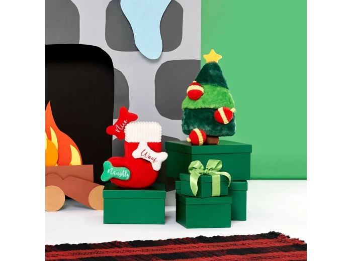 Holiday Zippy Burrow - Christmas Tree - Dog Toy