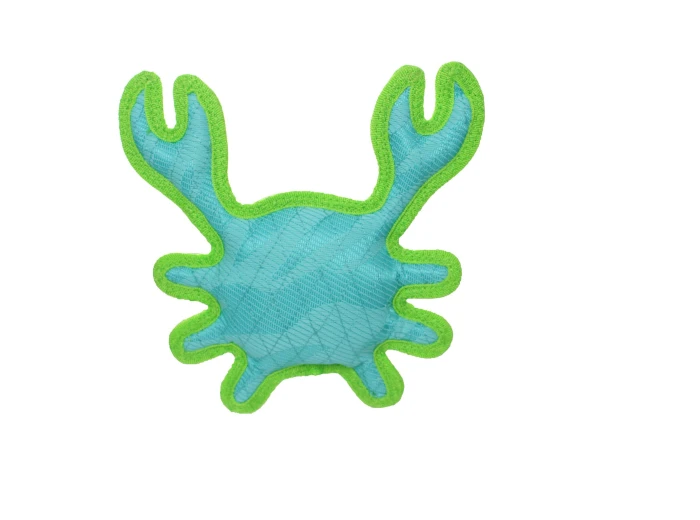 DuraForce Crab Tiger - Blue/Green, Durable, Squeaky Dog Toy