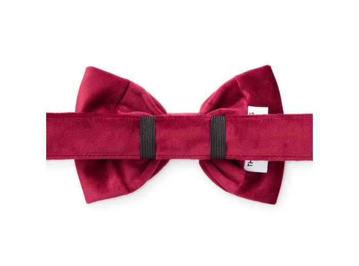 Burgundy Velvet Dog Bow Tie Standard Large