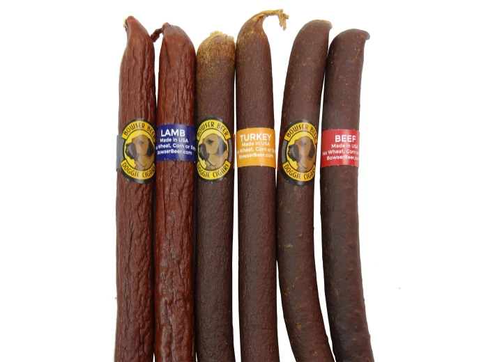 Bowser Doggie Sausage Cigar 25-packs (Turkey, Beef, or Lamb) Turkey