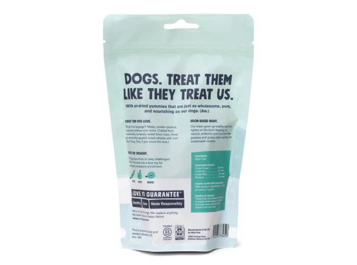 Air-Dried Bison Tripe Single Ingredient Dog Treats Case of 6 401 pieces