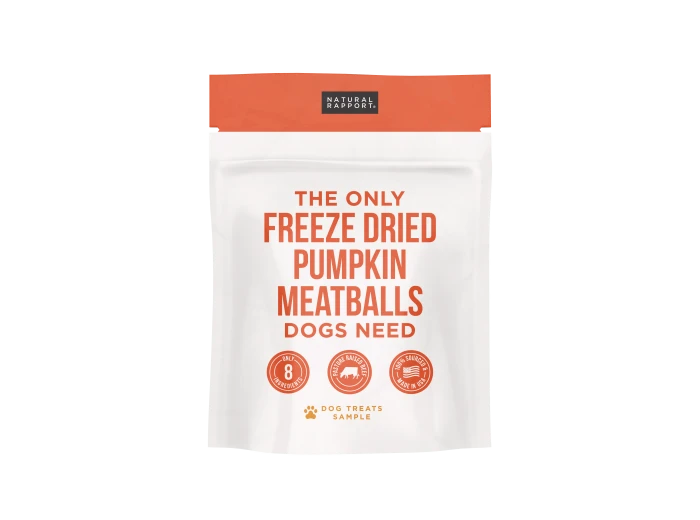 The Only Freeze Dried Pumpkin Meatballs Dogs Need Sample Bag - Approx. 1 oz