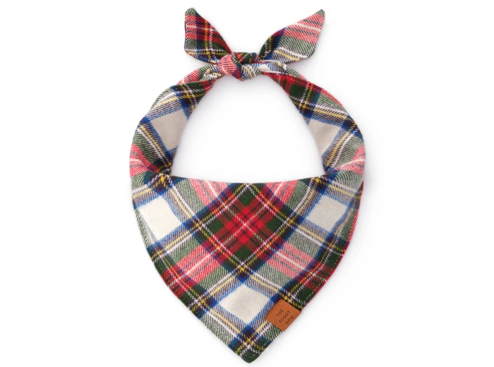 Regent Plaid Flannel Holiday Dog Bandana Large