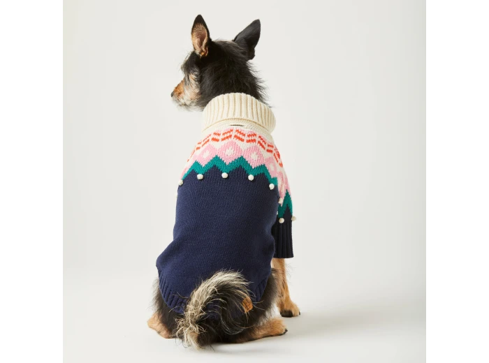 Fair Isle Bobble Holiday Dog Sweater XS