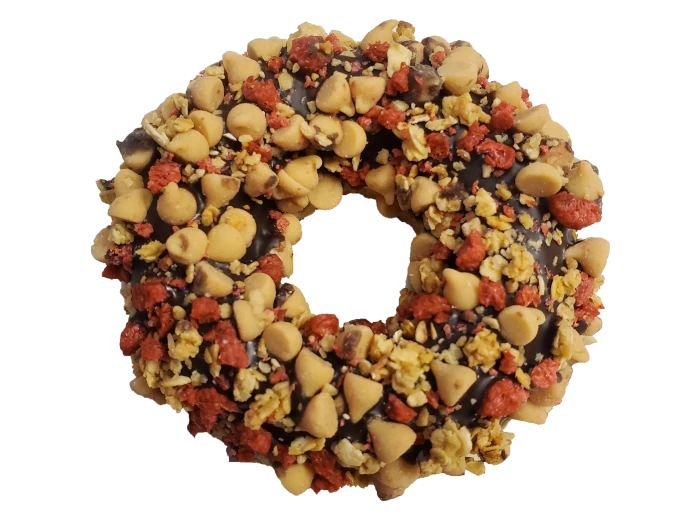 Gourmet Donut, Carob Peanut Butter & Bacon Crunch Donut Dog Treat