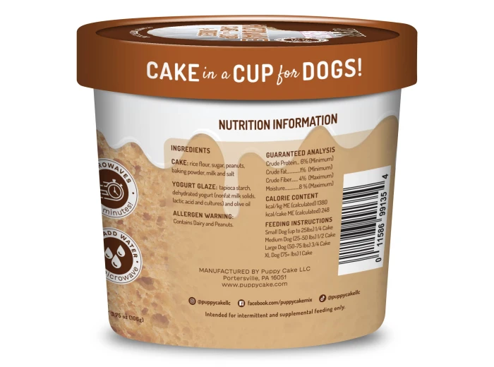 Cuppy Cake - Microwave Dog Birthday Cake in A Cup - Peanut