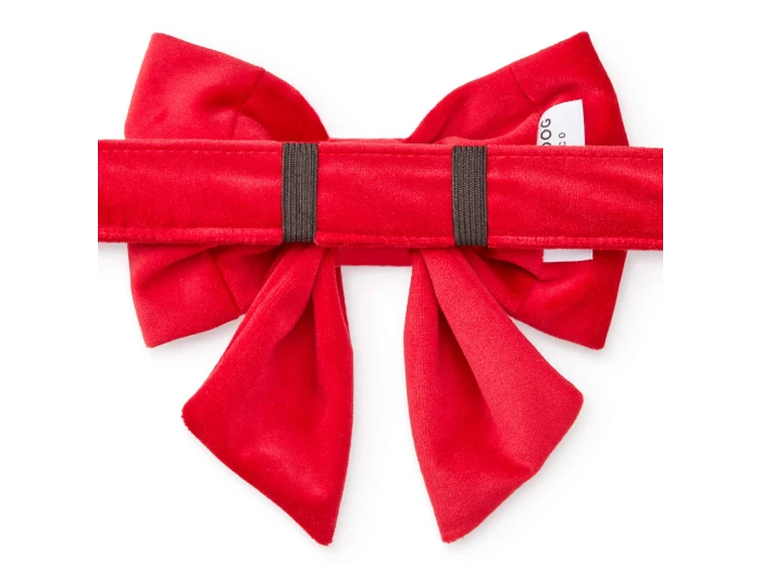 Cranberry Velvet Lady Dog Bow Large