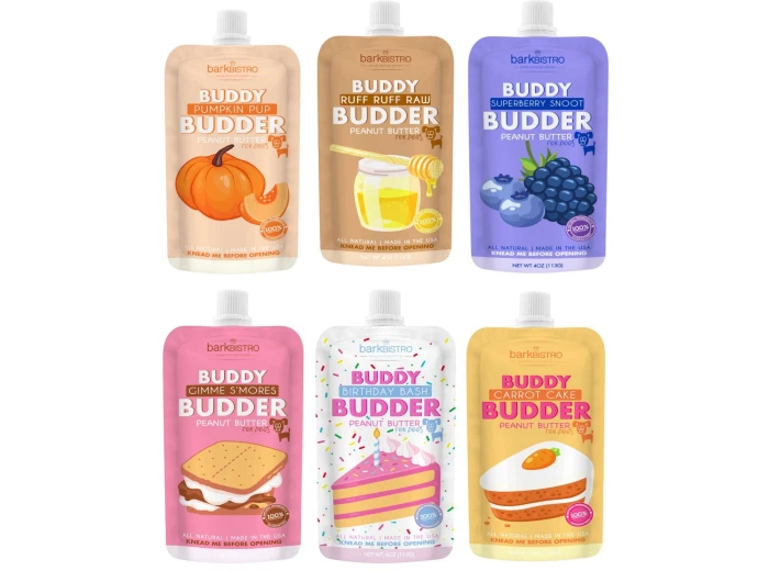 Dog Peanut Butter - 4oz Squeeze Packs Mixed Flavor Budder
