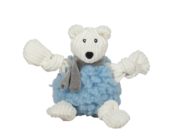 Durable Plush & Squeaky FlufferKnottie™ Whitney Polar Bear Large