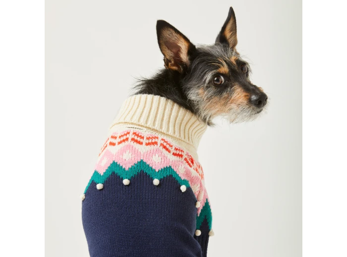 Fair Isle Bobble Holiday Dog Sweater XXL