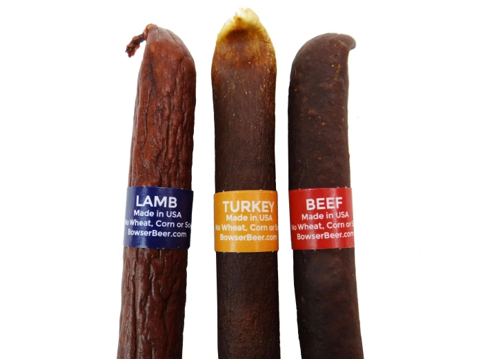 Bowser Doggie Sausage Cigar 25-packs (Turkey, Beef, or Lamb) Turkey