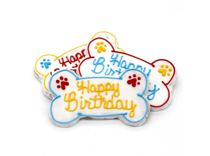 Birthday Bone Crunchy Oat Cookie ColorBlue