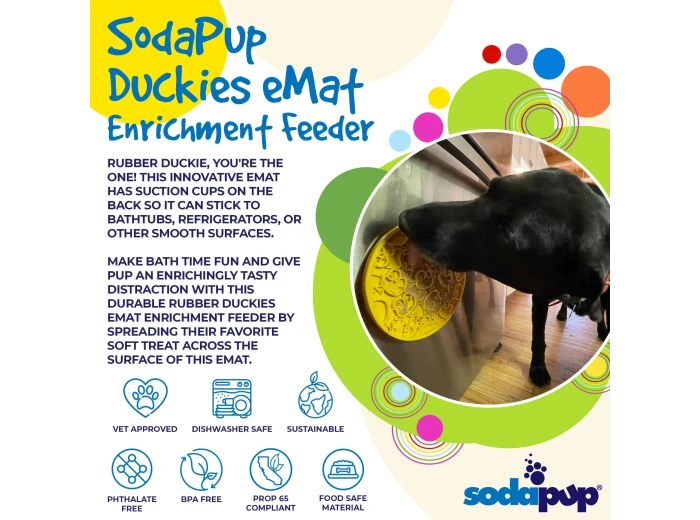 Duckies Design eMat Enrichment Lick Mat With Suction Cups