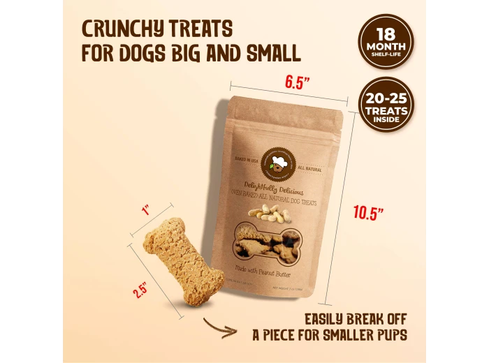Peanut Butter Dog Treats | Natural Dog Treat | Dog Treat Bag