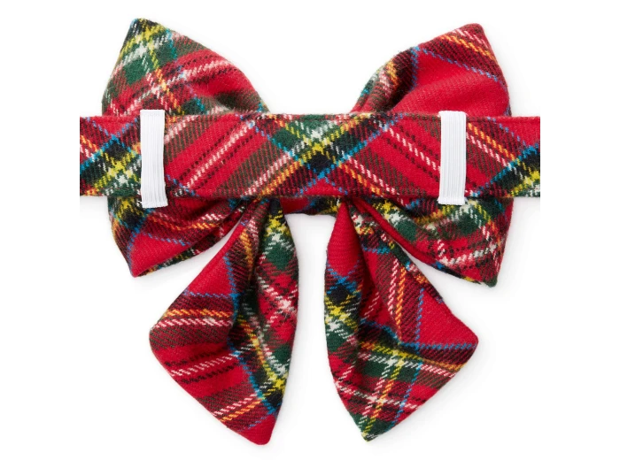 Tartan Plaid Flannel Christmas Lady Dog Bow small