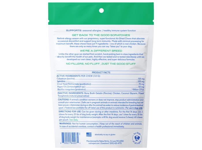 Allergy & Immune Chews, an Allergy & Itch Relief Supplement 120ct