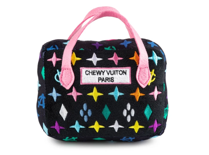 Black Monogram Chewy Vuiton Handbag Squeaker Dog Toy Small / Mini