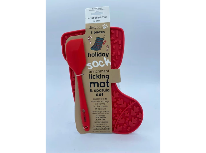 Stocking Enrichment Lick Mat with Silicone Spatula