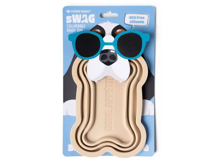 Modern Monkey sWAG Collapsible Doggie Dish