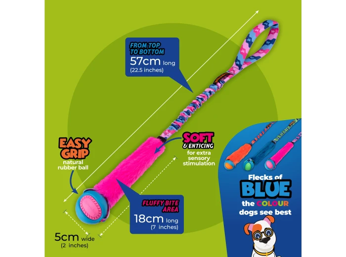 Fauxtastic PowerBall Bungee | Strong Dog Toys | Tug-E-Nuff Orange Pattern
