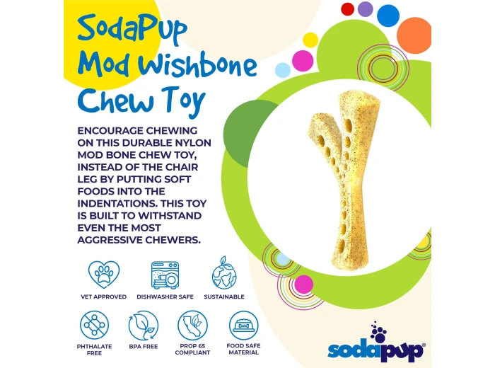 MOD Wishbone Ultra Durable Nylon Dog Chew Toy for Aggressive