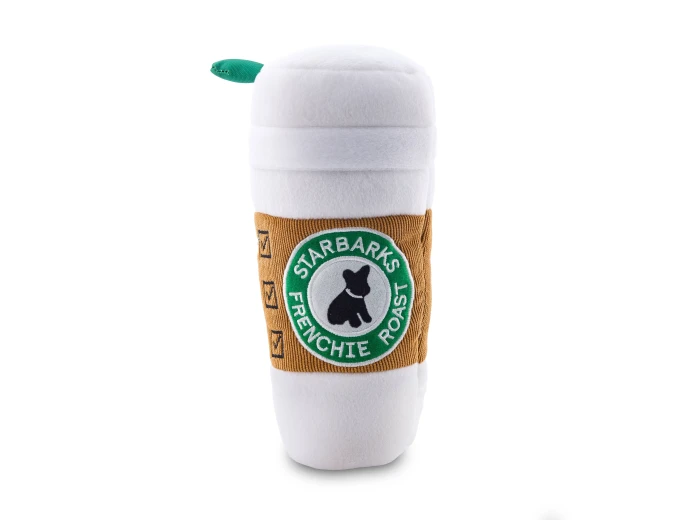 Starbarks Coffee Cup W/ Lid Squeaker Dog Toy Large