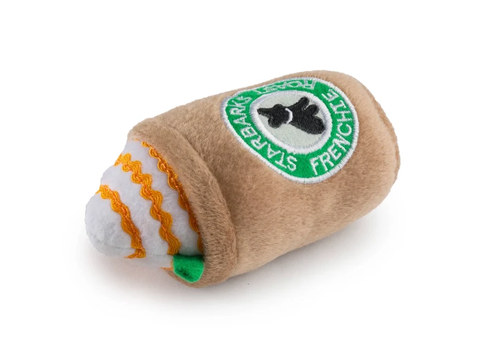 Starbarks Frenchie Roast W/ Straw Squeaker Dog Toy XL