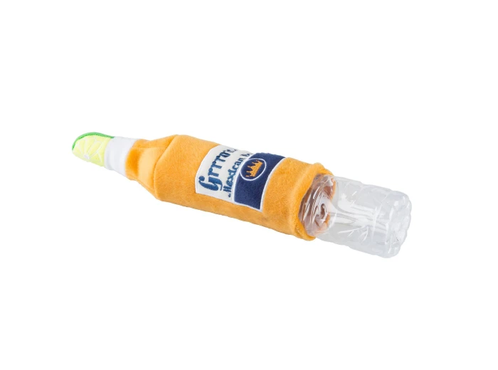 Grrrona Beer Water Bottle Crackler Toy Squeaker Dog Toy