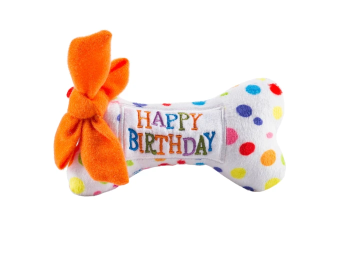 Happy Birthday Bones Squeaker Dog Toy XL