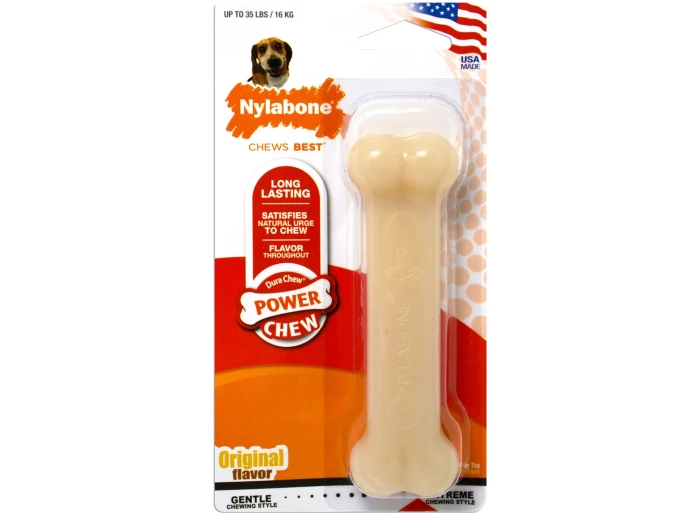 Nylabone Power Chew Dog Toy Original 1ea/Medium/Wolf - Up To 35 lb