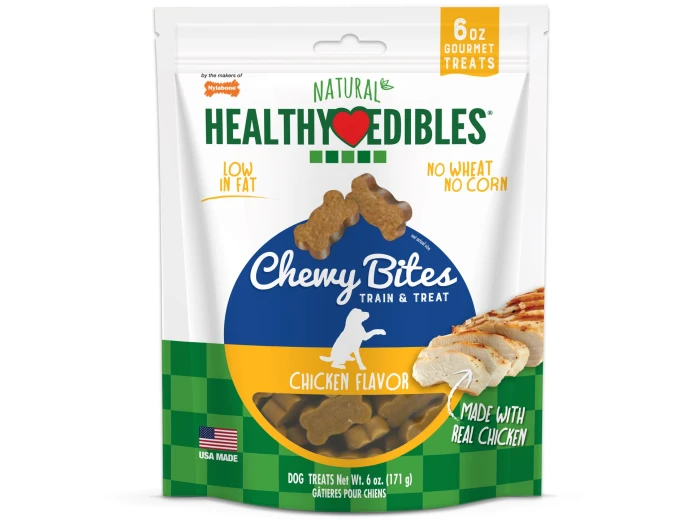 Nylabone Healthy Edibles Chewy Bites Soft Dog Treats Chicken, 6 oz 1 ct