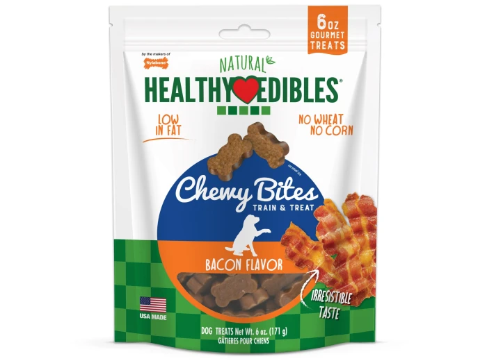 Nylabone Healthy Edibles Chewy Bites Soft Dog Treats Bacon, 6 oz 1 ct