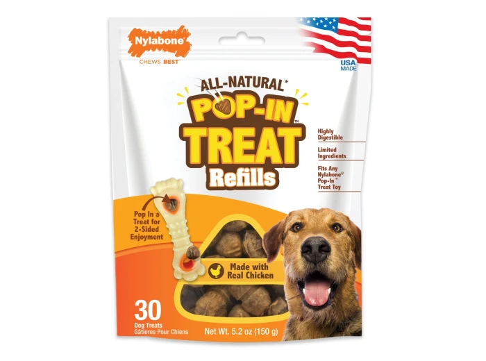 Nylabone All-Natural Pop-In Dog Treat Refills Chicken Pop-In 1ea/All Sizes