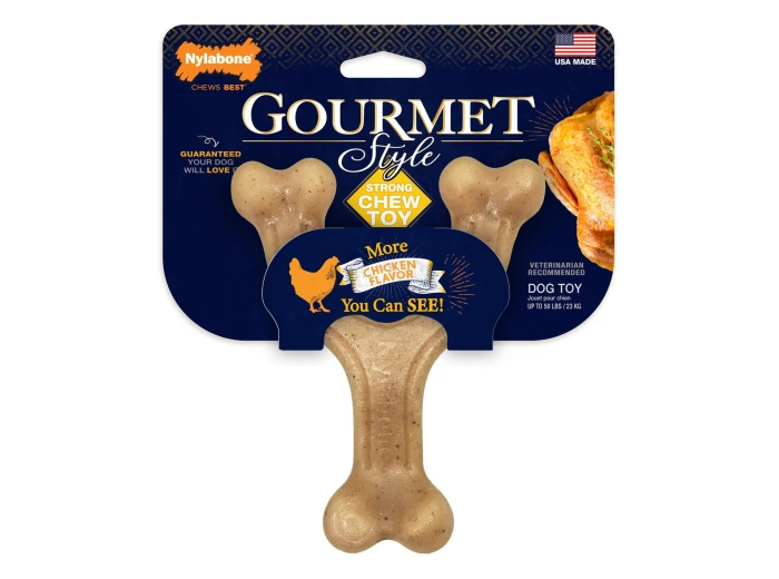 Nylabone Gourmet Style Strong Wishbone Dog Chew Toy Chicken 1ea/Large/Giant - Up To 50 lb