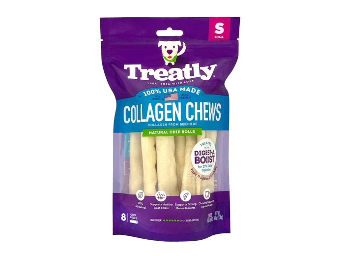 Treatly Collagen Chew Rolls Dog Treats Natural, 1ea/SM, 8 pk