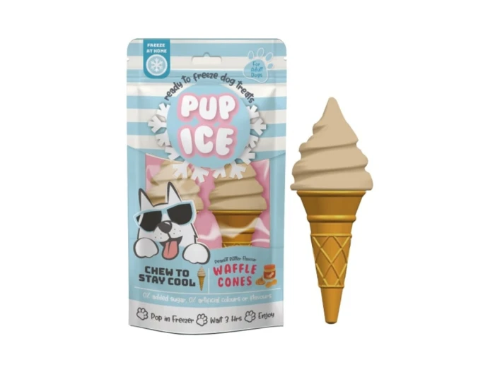 Pup Ice Waffle Cone Vanilla/Peanut Butter 2 Pk