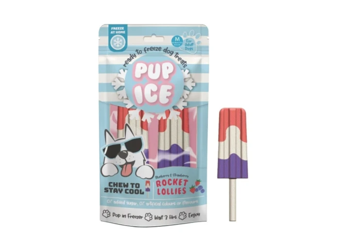 Pup Ice Rocket Lollies Strawberry/Blueberry 2 Pk