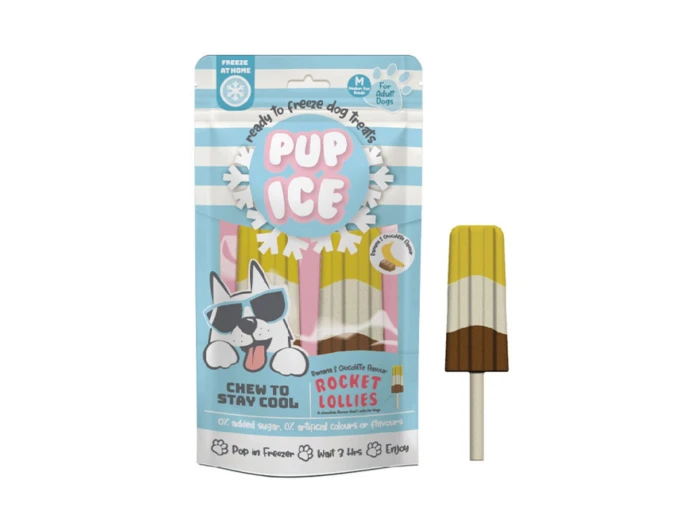 Pup Ice Rocket Lollies Banana/Chocolate 2 Pk