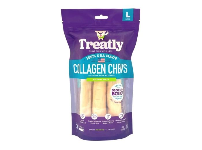 Treatly USA Collagen Rolls Natural 9in. -3 Pk