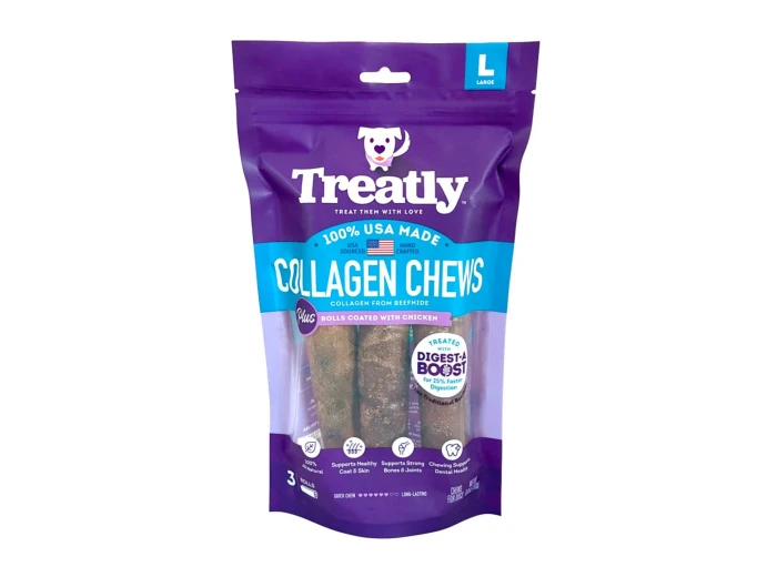 Treatly USA Collagen Rolls Chicken Meat 9in. -3 Pk