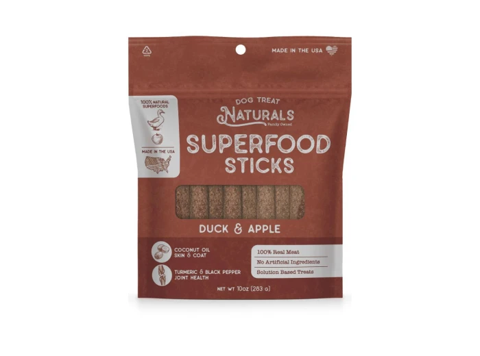 Dog Treat Naturals Dog Superfood Sticks Duck & Apple 10Oz