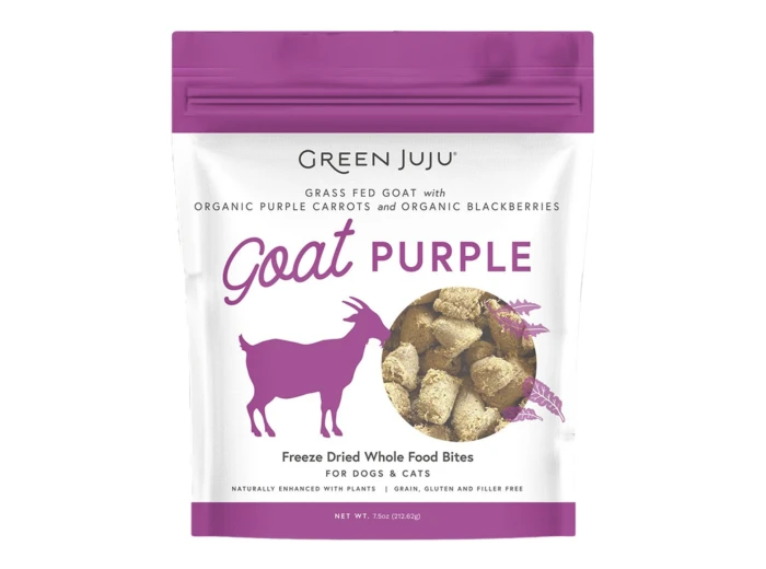 Green Juju Dog Freeze-Dried Goat Purple Topper 7.5oz.